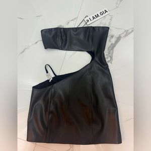 I Am Gia Rubee faux leather cutout dress